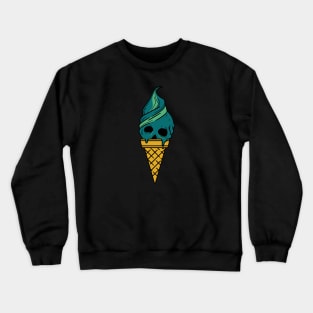 Ice Cream Cone with a Skull Face Crewneck Sweatshirt